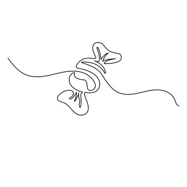 Şekerleme simgesi ana hatlı vektör illüstrasyonunun sürekli bir çizgi çizimi