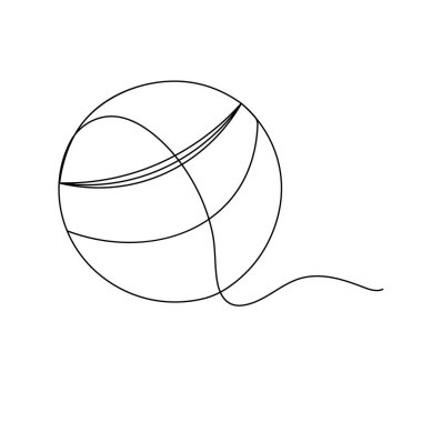 Kriket topu simgesi tek çizgi çizimi vektör çizimi