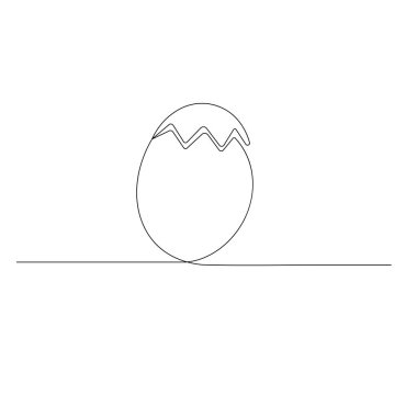 Yumurta simgesi, dış hat vektör illüstrasyonunun sürekli bir çizgi çizimi