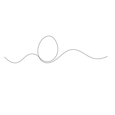 Yumurta simgesi, dış hat vektör illüstrasyonunun sürekli bir çizgi çizimi