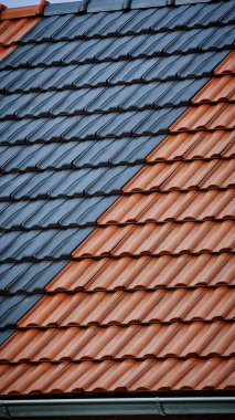 Avrupa 'da bir konut binasının çatı kiremitleri