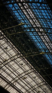 Budapeşte 'deki tren istasyonunun çatı iskeleti