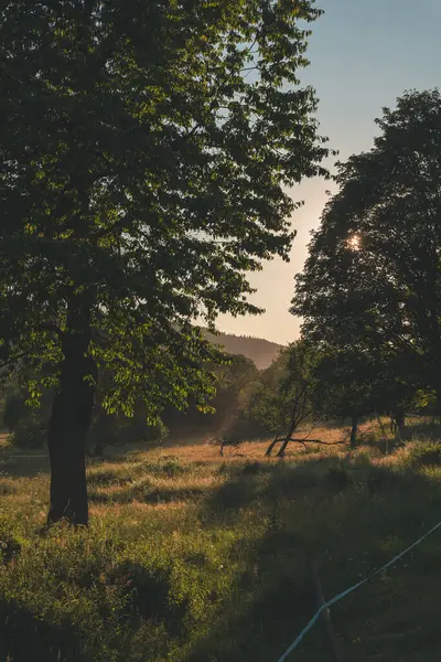 Beskid Niski dağlarında gün batımı, Polonya