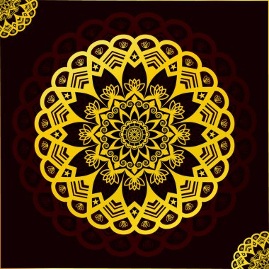 Lüks tasarımı olan soyut altın mandala arka planı.