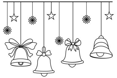 Minimalist ana hatların Noel çanı çizimi..