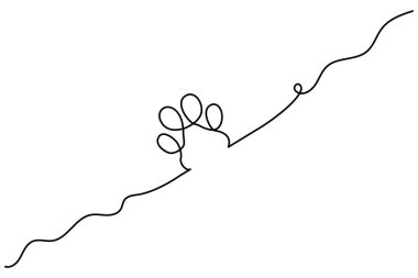 Köpek patisi sürekli olarak hayvan pençesi ikonu çizimi çizimi..