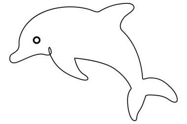 Devamlı Yunus Bir satır sanat minimalist vektör illüstrasyonu