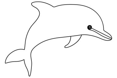 Devamlı Yunus Bir satır sanat minimalist vektör illüstrasyonu
