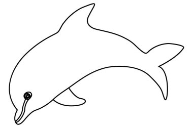 Devamlı Yunus Bir satır sanat minimalist vektör illüstrasyonu