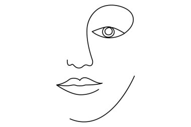 Basit vektör simgesinin sürekli bir çizgi çizimi.