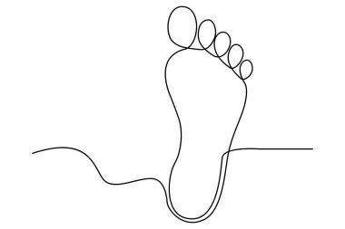 Ayak tabanı minimalist tasvir edilen ana çizginin sürekli bir çizimi