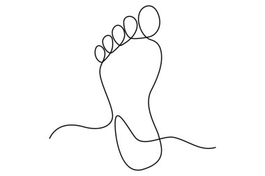 Ayak tabanı minimalist tasvir edilen ana çizginin sürekli bir çizimi