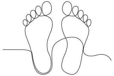 Ayak tabanı minimalist tasvir edilen ana çizginin sürekli bir çizimi
