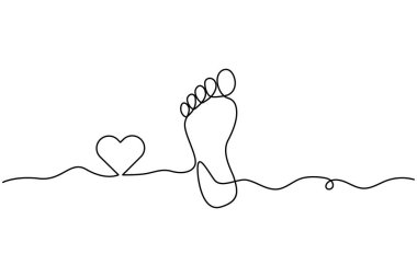 Ayak tabanı minimalist tasvir edilen ana çizginin sürekli bir çizimi