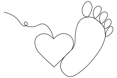 Ayak tabanı minimalist tasvir edilen ana çizginin sürekli bir çizimi