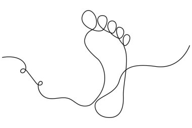 Ayak tabanı minimalist tasvir edilen ana çizginin sürekli bir çizimi