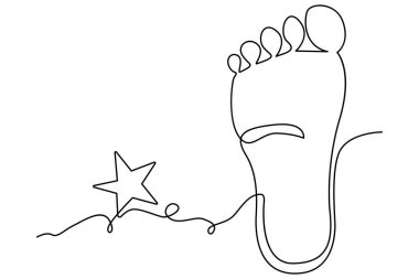 Ayak tabanı minimalist tasvir edilen ana çizginin sürekli bir çizimi