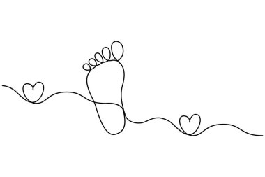 Ayak tabanı minimalist tasvir edilen ana çizginin sürekli bir çizimi