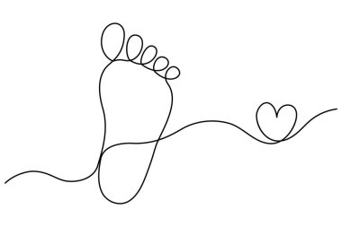 Ayak tabanı minimalist tasvir edilen ana çizginin sürekli bir çizimi