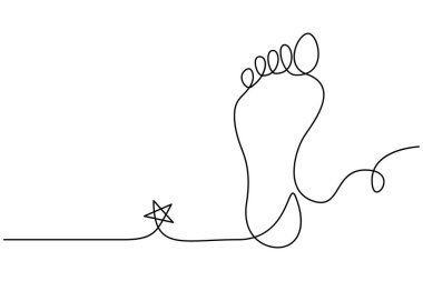 Ayak tabanı minimalist tasvir edilen ana çizginin sürekli bir çizimi