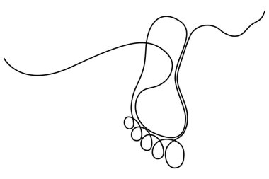 Ayak tabanı minimalist tasvir edilen ana çizginin sürekli bir çizimi