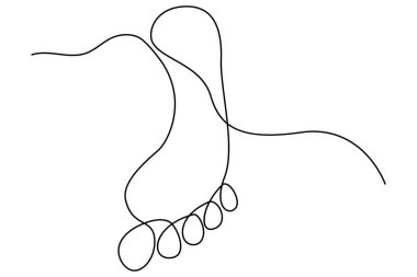 Ayak tabanı minimalist tasvir edilen ana çizginin sürekli bir çizimi