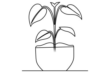 Büyüme bitkisi işleme ağaç ana hatlı çizim çizimi çizimi çizimi.