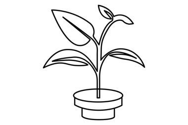 Büyüme bitkisi işleme ağacı ana hatlı vektör simgesinin bir satır çizimi devam eder.