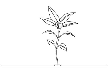 Büyüme bitkisi işleme ağacı ana hatlı vektör simgesinin bir satır çizimi devam eder.