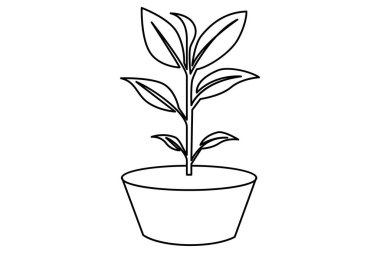 Büyüme bitkisi işleme ağacı ana hatlı vektör simgesinin bir satır çizimi devam eder.