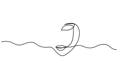 Lips, sevgililer günü izole tasarımı için aralıksız bir çizgi çizer