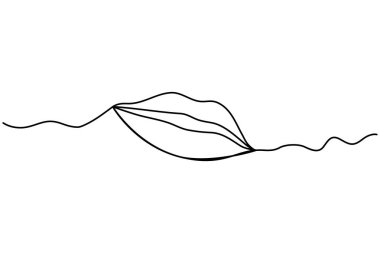 Lips, sevgililer günü izole tasarımı için aralıksız bir çizgi çizer