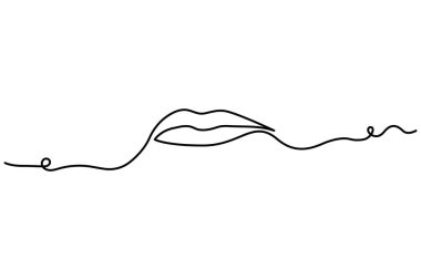 Lips, sevgililer günü izole tasarımı için aralıksız bir çizgi çizer