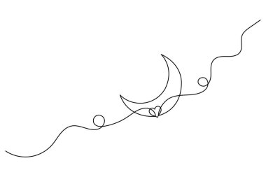 Ayın sürekli olarak izole edilmiş ana hatlı çizim çizimi.