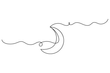 Ayın sürekli olarak izole edilmiş ana hatlı çizim çizimi.