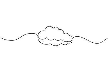 Devamlı bulut bir çizgi çizimi ve izole edilmiş vektör çizimi