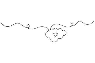 Bulut depolama aralıksız bir çizgi çizimi ve minimalist tasarım.