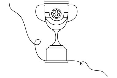 Futbol kesintisiz tek çizgi sanat çizimi biçim çizimi vektör çizimi.