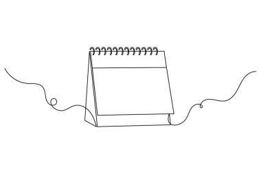 Tablo takvimi sürekli bir satır sanat ve vektör çizimleri tasarımı.