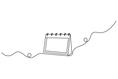 Tablo takvimi sürekli bir satır sanat ve vektör çizimleri tasarımı.