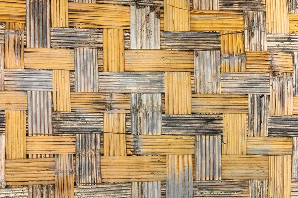 Örülmüş bambu duvar dokusu. doğal arkaplan