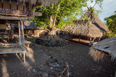 Bampalola kabilesinin geleneksel evi. Alor, Doğu Nusa Tenggara, Endonezya - 01 Eylül 2021