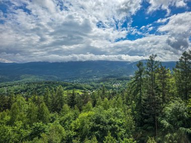 Gözlem güvertesinden nefes kesen dağ manzarası. Seyahat siteleri, tatil köyü reklamları ve ilham verici içerikler için mükemmel.