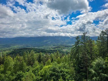 Gözlem güvertesinden nefes kesen dağ manzarası. Seyahat siteleri, tatil köyü reklamları ve ilham verici içerikler için mükemmel.