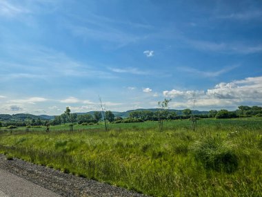 Ufukta uzanan bir otoyolun dinamik perspektifi. Nakliye şirketleri, seyahat reklamları ve şehir projeleri için mükemmel.