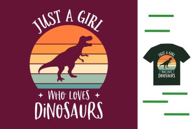 Sadece dinozor tişörtünü seven bir kız. 