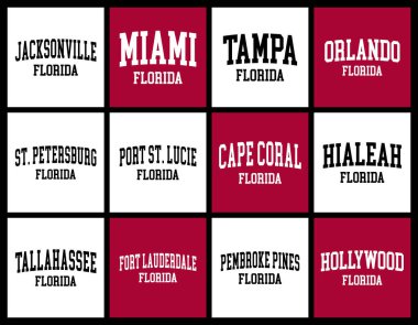 Florida Cities by Nüfus Tişört demeti