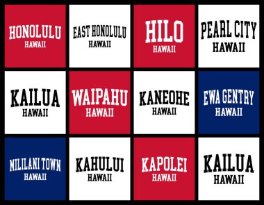 Hawaii Şehrinin Nüfus Tişört Paketi