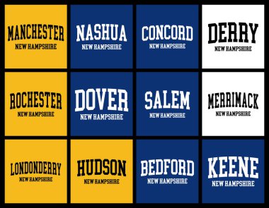 Nüfusa göre New Hampshire City tişört demeti