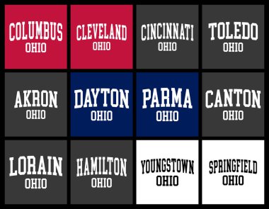 Ohio Cities by Nüfus Tişört demeti